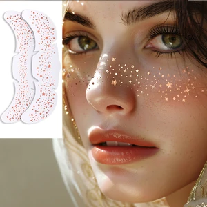 Non-toxic Glitter Gold Foil Freckles Tyler Concert Style Waterproof Face Temporary Tattoo Stickers For Party Face Decor