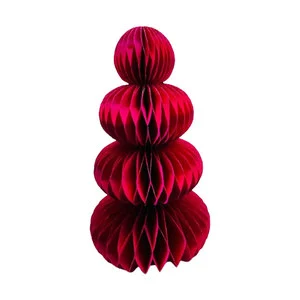 Handmade Honeycomb Ornaments Xmas Tree Decoration Christmas Tree Hanging Ornaments for Festival Home Decorative Paper Items Sets