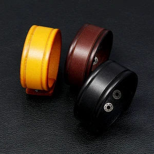 Wholesale Unisex Retro Punk Leather Bangle with Geometric Pattern Personalized Wristband for Anniversary-DPANCO