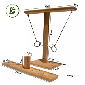 Popular Hook Wooden Ring Toss Quoits Set Wood Ring Toss Game For Kids Shot Throwing Ring Toss Game