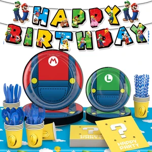 Start The Party Cartoon Game Birthday Party Decoration Children's Birthday Disposable Party Tableware Set For Party