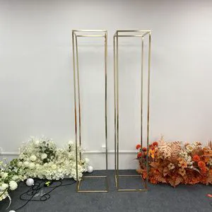 Wedding Background Decoration 2M Gold Metal Backdrop Wedding Arch Stand Flower Stand Decoration Metal Road Lead Party Wedding
