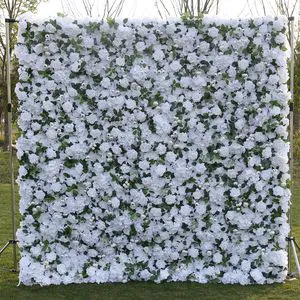 Wedding Events Decoration Ivory Artificial Flower Wall Backdrop Silk Flower Wall Panels