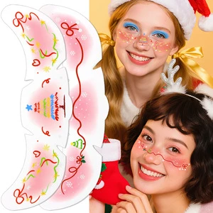 Christmas Festival Glitter Face Tattoo Body Patches Sparkle Temporary Tattoos for Women Kids Paper Material for Rave Outfits