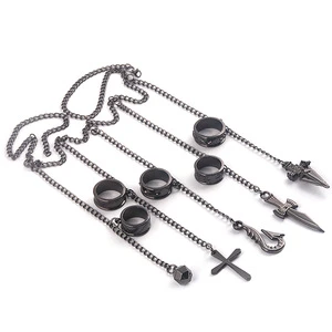 2 Designs Anime Cosplay Costume Prop Five Fingers Ring Killua Zoldyck Kurapika Bracelet for Men Women