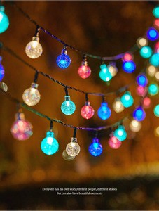 Solar Powered String Lights Outdoor Led Crystal Globe Bubble Ball Light 8 Modes Waterproof Patio Lighting for Christmas
