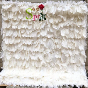 SPR Artificial Feather Wall Arrangements White Feather Wall for Wedding Party Photography Background Decor Wedding Flower Wall