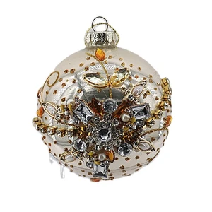 Christmas Decoration Ornament Glass Ornaments Ball Red White Christmas New Year 2021 Party Ornament 100MM