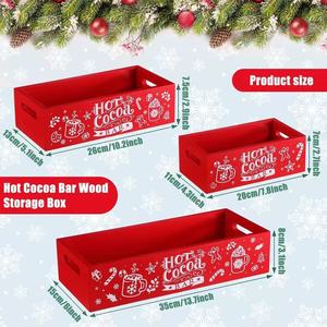 Wholesale Wooden Christmas Storage Box Dividers Holiday Ornament Organizer Large Capacity Rectangle Decoration Box Tree
