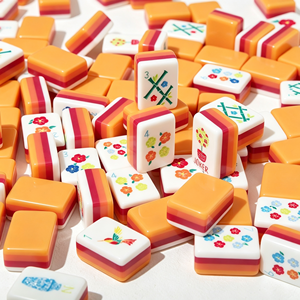 Modern Acrylic Orange Cross-border 50-Piece Rounded Corners Solid Color Mini Portable Casual Board Games Dice