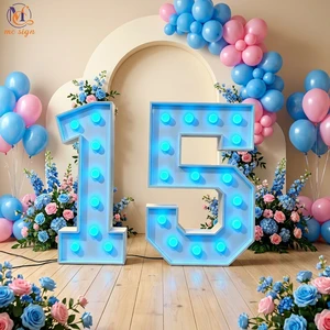 RGB Bulb Sign Metal Marquee Letters For Anniversary Wedding Party Bar Backdrop Photo Booth Decoration Custom LED Letters