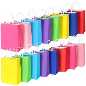 Colorful Paper Corporate Gift Bags Twisted Handle Shopping Bags Custom Logo Party Favor Packaging Environment-Friendly 4-Color