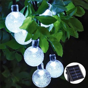 2023 Crystal Globe Ball LED Colorful Light Outdoor Christmas Led Solar Led String Light Bulb