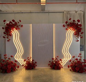 Luxury Modern Wedding Stage Decoration Backdrop Light Panel PVC Acrylic Backdrop