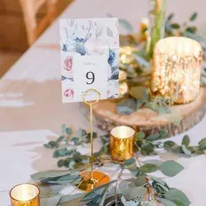 Gold Tabletop Menu Table Recipe Cardholder Reserved Place Card Harp-Clip Number Holder for Restaurants Weddings