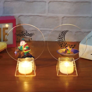 Flashing Mini Ramadan Candles Home Decoration Party Supplies Muslim Eid Mubarak Crafts Led Night Lamp