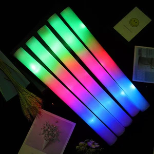 Giant 18 Inch Foam Glow Sticks LED Light Batons for New Year Concerts and Mardi Gras Parties Glow in the Dark Favors