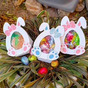 10 Pcs Easter Decoration Candy Rabbit Ears Packaging Box Easter Eggs Paper Box Party and Event Supplies