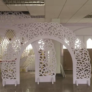 New Style Luxury White PVC Acrylic Background Arch Backdrop Stand for Wedding Decoration