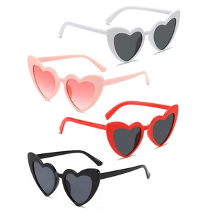 Vintage Heart Shaped Sunglasses Unisex Bachelorette Wedding Party Glasses UV Protection Customizable Logo/Color