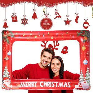 Factory Customized Christmas Inflatable Frame Family Photo Booth Props Supplies for Christmas Party Family Activities