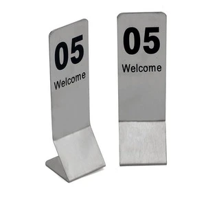 Customized Logo Stainless Steel Table and Desk Number Cards for Hotel or Restaurant Menus-Multi-color Options OEM/ODM Available