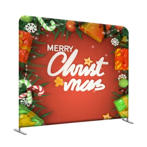 Hot Sale 8 X 8FT Polyester Tension Fabric Banner Backdrop Stand Pop up Fabric Display Wedding Arch Backdrop