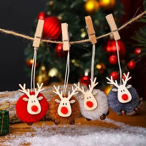 Four Cartoon Reindeer Ornament Set In Stock Festive Hanging Pendants For Christmas Tree Indoor Celebration Gift Supply