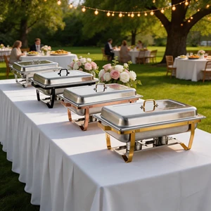 Stylish Rectangular Stainless Steel Chafing Dish Multiple Colors Available For Hotel Restaurant Banquet & Party Food Warmer