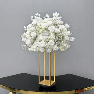2025 GNW Ceremony Floral Artificial Rose Flower Runner Wedding Party Decoration Pampas Bouquet Table Centerpiece