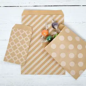 Patterned Kraft Party Favors Merchandise Bags