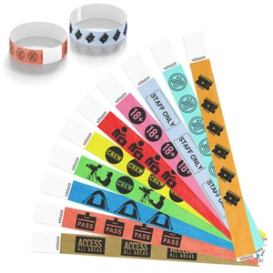 Customize Waterproof Tyvek Ticket Print Event Paper Wristbands Bracelet Custom Logo Tickets