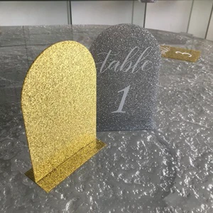 Huasheng Custom Gold Acrylic Table Place Cards Model D-164 for Weddings Parties Modern Style Seating Chart Plate Blank Card