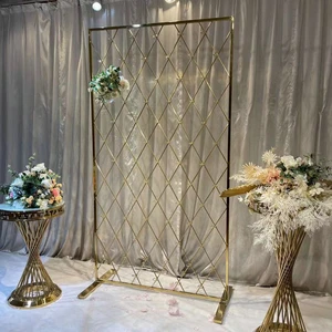 Large Metal Gold Square Wedding Arch Ceremony Wedding Background Stand for Decoration