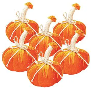 Set of 6 '5x7' Pumpkin Ornaments MD Halloween Decorations for Holiday Harvest Fall and Thanksgiving Festivals