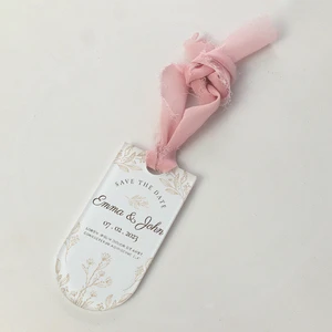 Wedding Blank Acrylic Place Cards Reserved Signs Acrylic Wedding Name Tags Seat Tags with Ribbons