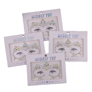 Luxury Mardi Gras Festival Party Happy Face Lifting Stickers Crystal Tattoo Stickers for Party Decoration