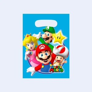 Party Love Super Mario Party Favor Bags 23.4x16.3cm Plastic 4-Color Printed Birthday Gifts Ages 2-4 8Pcs Made China