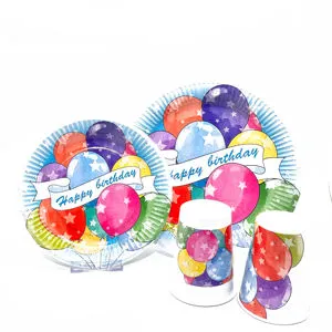 New Special Design Eco Party Paper Plates Happy Birthday Supplies Disposable Colorful Plate