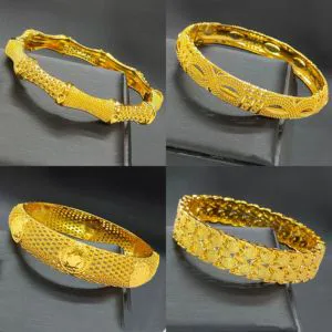 Luxury Dubai Bridal Bangles Gift 24K Gold Plated Indian African Bracelets Charm Wedding Nigerian Arabic Hand Jewelry for Women