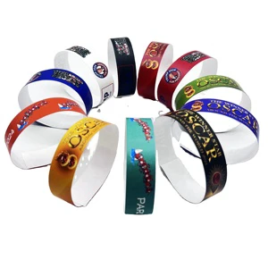 Waterproof One Time Use Wrist Band Custom Paper Tyvek Wristband for Events/Festival/Park