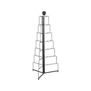 Modern Multi-Tier Eco-Friendly Black Ornament Holder Rack Metal Christmas Tree Display Stand Outdoor Usage Factory Wholesale