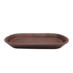 Dinnerware Mango Wood Oval Tray Dark Walnut Color New Design Serving Tray for Wedding & Kitchen Decoration