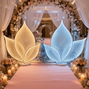 Wedding Chandeliers Stage Background Iron Screen Feather Road Guide Ornaments Modern AC Powered Durable Wedding Hall Decoration