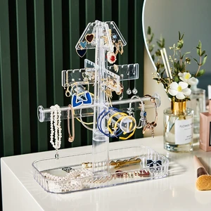 Plastic Christmas Tree Jewelry Stand & Storage Rack for Home Display