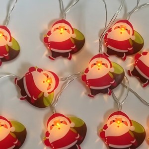 Acrylic Christmas Santa LED String Lights, Holiday Decorative Fairy Lights,Indoor Ambiance Lighting