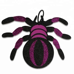 Hot Sell Halloween Product Glitter Hanging Emulate Spider for Halloween Party Event Decor