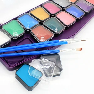 Halloween Water Based Washable Private Label Body Painting Supplies 16 Color Makeup Face Body Paint Palette for Kid
