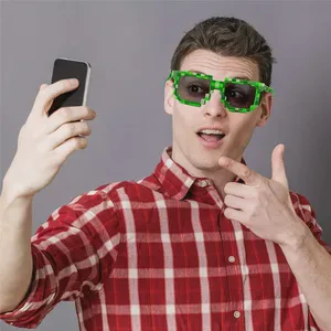 New Fashion Wholesale Men's and Women's Plastic Glasses with Mosaic Pattern and Funny Design for Role Play Party Props