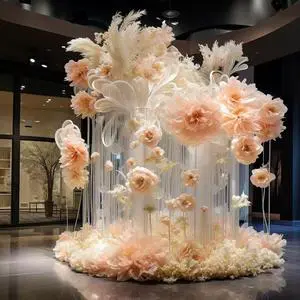 Giant Dreamy Artificial Art Installation Backdrop Flower Wall for Wedding Home Decoration Event Decorations Backdrops